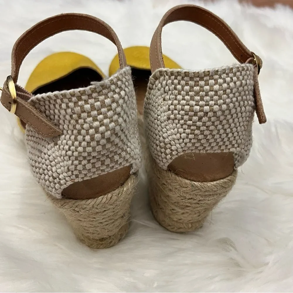Maypole Golden Espadrille Wedge Reptile Embossed Golden Ochre 39/8